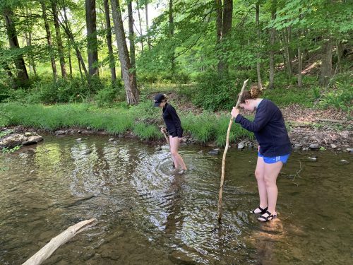 My two girls, Evie (15) and Lucy (13), exploring Sweet Root Creek.