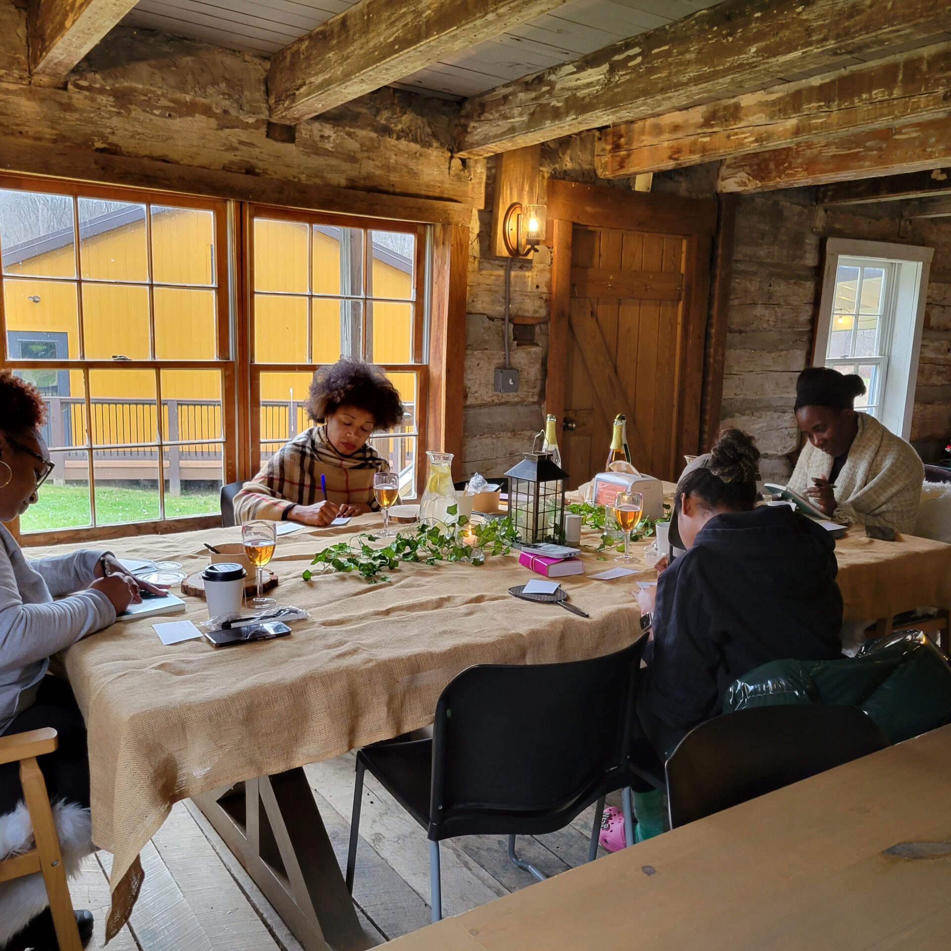 friends-log-cabin-gather-weekend-girls